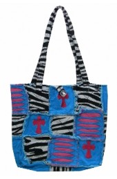 Patch Work Tote Bag-CPP9002 /BLU